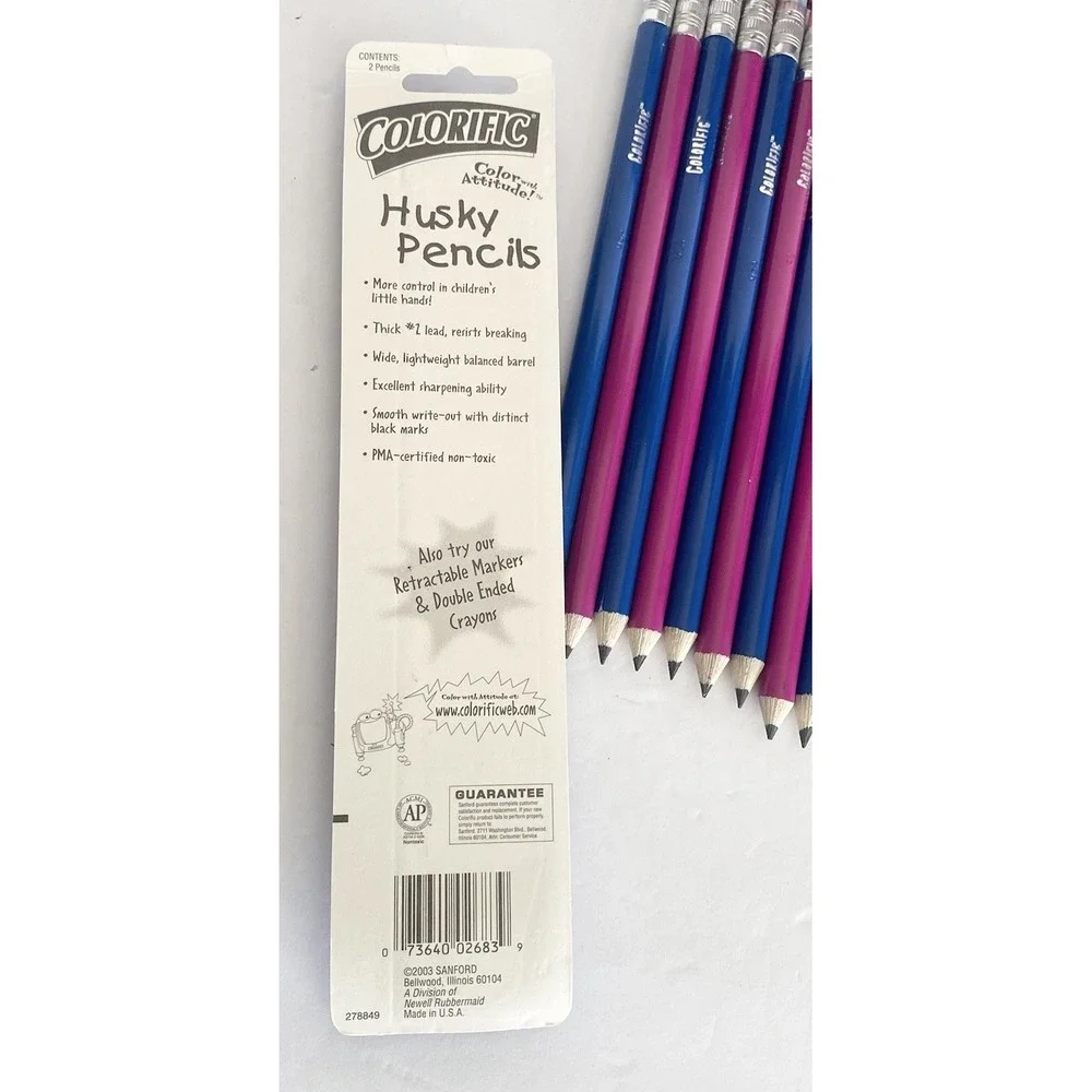 Vtg Colorific Husky Pencils No 2‎ PMA Non Toxic Sanford Lot Of 24 USA 2003 NOS